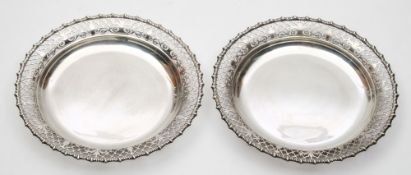 A pair of Edward VII silver dishes, maker James Dixon & Sons Ltd, Sheffield,