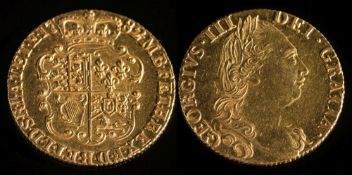 George III (1760-1820) a gold guinea, 1782: fourth Laur. head r. 8.4g. S.