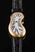 A gentleman's 'Salvador Dali' inspired 'Softwatch' wristwatch: the quartz movement with white