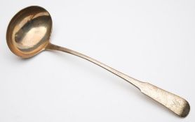 A George III Scottish silver fiddle pattern soup ladle, maker James McKay, Edinburgh,
