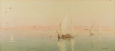 Robert George Talbot Kelly [1861-1934]- Feluccas on The Nile:- signed and dated 1908 bottom right