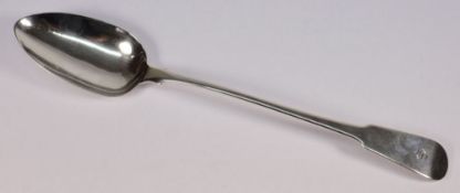 A George III silver fiddle pattern serving spoon, maker Robert Rutland, London, 1810:, initialled,