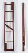 A stained beechwood and pine folding pole ladder:, in the Georgian taste, 153cm (5ft) long.