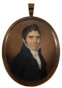 Circle of Thomas Richmond [1771-1837]- A miniature portrait of a young gentleman:-,