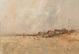 * Charles Horwood [1908-1975]- A blustery beach scene: bears signature on the reverse of the