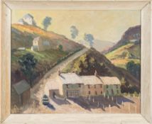 Edwards [20th Century]- A fishing village: indistinctly signed oil on board 40 x 50cm.