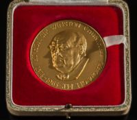A 22ct gold commemorative medallion 'RT Hon Sir Winston Churchill KG.OM.CH.