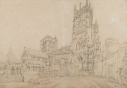 John Varley [1778-1842]- York Minster, North West View:- signed,