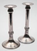 A pair of Queen Elizabeth II silver candlesticks, maker James Dixon & Sons Ltd, Sheffield,