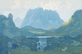 Ernest Charles Wallcousins [1883-1976]- A Souvenir of Sky:- signed bottom right watercolour and
