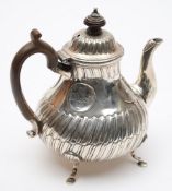 A Victorian silver teapot, maker John Aldwinckle & James Slater, London,