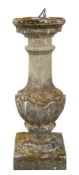 A stone garden pillar:,