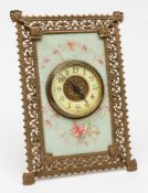 An Edwardian French easel clock: the eight-day duration movement having a platform lever escapement,