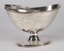 A Victorian silver swing-handled sugar basket, maker Atkin Bros, Sheffield,