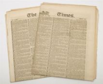 TWO ISSUES OF THE TIMES NEWSPAPER, 1839 A complete issue of The Times for 21 Feb.