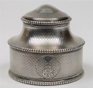 A Victorian silver dressing table jar and cover, maker William Summers, London,