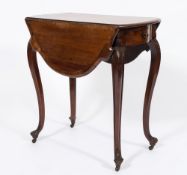 A 19th century walnut oval Pembroke table: the top with a crossbanded edge with projections,