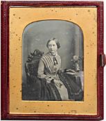 JOHN JABEZ EDWIN MAYALL A fine, cased 1/4-plate daguerreotype of a young lady,