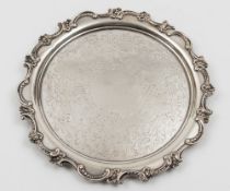 An Edward VII silver salver, maker's mark worn, Sheffield,