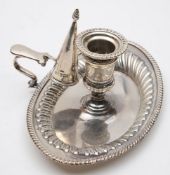 A Victorian silver chamberstick and snuffer, maker Henry Stratford, Sheffield 1896,