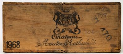 A sealed case of Chateau Mouton Rothschild 1968:, OWC,