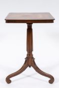 An early 19th century mahogany square occasional table:,