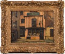 * John Cole [1903-1975]- Augustine Stewards House front, Norwich:- signed oil on board 29 x 39.5cm.