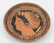 WITHDRAWN LOT 833 A Greek pottery shallow dish: of circular form on shallow foot,