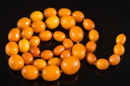 A graduated amber coloured bead,