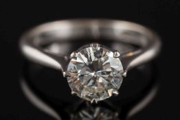 A diamond single-stone ring: the circular, brilliant-cut diamond 7.1mm diameter x 3.