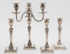 A set of four Victorian silver candlesticks, maker James Kebberling Bembridge,