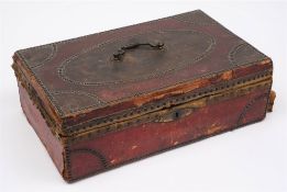 A 19th century Morocco and leather document box: with stud work decoration,