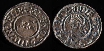 Aethelred II (978-1016) silver penny:, 1.2g. last small cross type, s.