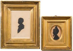 Auguste Edouart [1788-1861] - A miniature silhouette portrait: of John Edmund Davies,