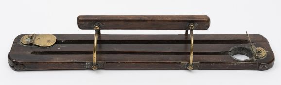 A 19th century mahogany and brass game carrier: of rectangular outline,