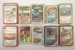 Ten sets of 'Ace' and 'Top Trumps' card games:, including 'Liverpool' and 'British Soccer Stars'..