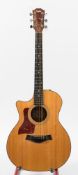 A left handed model 314CE acoustic guitar by Robert Taylor:, serial number 20040301031,