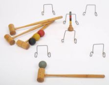 A late 19th /early 20th century 'Mancho' series Table Croquet set in original box:,