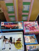 An extensive collection of Sindy items: including kitchen, Range Rover, horse and gig, bed,