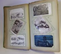 An early 20th century postcard album: containing assorted postcards including topographical,