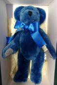A Libeara 'Ted' Ltd. Ed. blue plush teddy bear: 37cm. high, boxed.