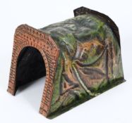 A German tinplate gauge 1 tunnel: possibly by Bing, 35cm. long.