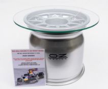Of Formula One interest - An O2 racing wheel rim 2010 used by the Red Bull Racing team driver Mark