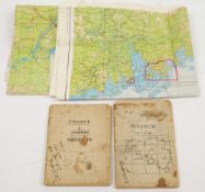 Two WWI field maps of Belgium and France, together with two later Chinese silk maps:.