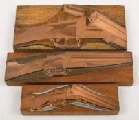 An early 20th century Webley & Scott printers advertising block and two other similar printers