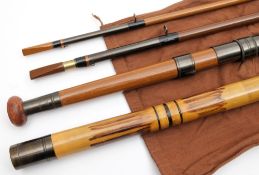 A Farlow five section Greenheart rod in canvas bag:,