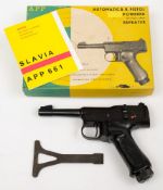 A Czechoslovakian Slavia App 661 BB pistol in original box:.