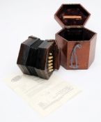 A 19th century rosewood and ivory 30 button 'Standard Anglo-German' concertina by Lachenal & Co:,