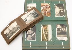 An Edwardian postcard album containing GB topographical, portrait and humorous cards:,