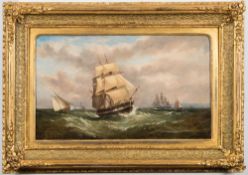 Circle of Arthur J Meadows [1843-1907]- Busy Shipping Scenes:- a pair,